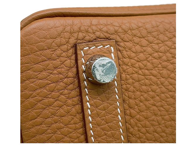 Hermès Borsa Hermes Birkin 25 in pelle Togo Gold - vista 14