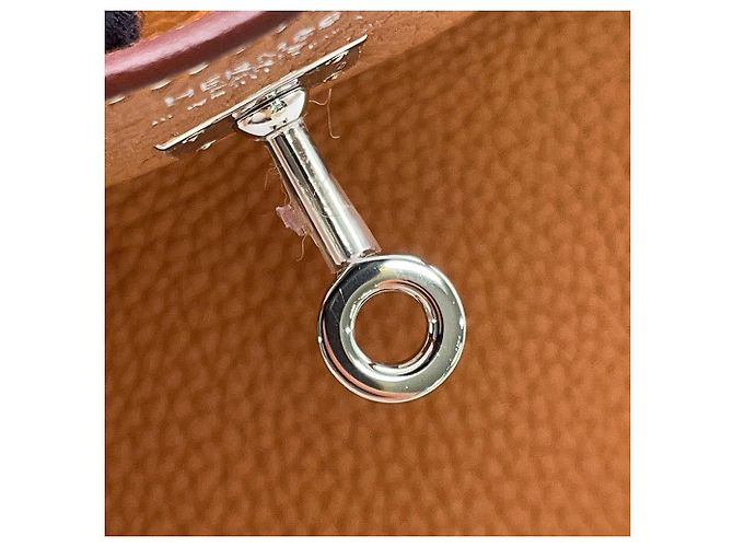 Hermès Borsa Hermes Birkin 25 in pelle Togo Gold - vista 15