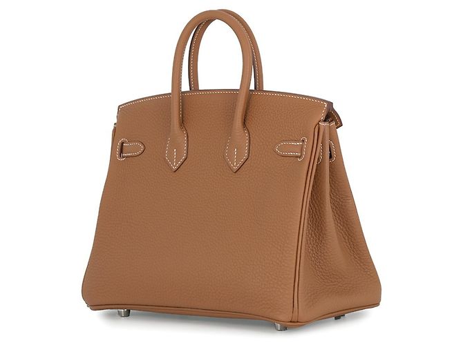 Hermès Borsa Hermes Birkin 25 in pelle Togo Gold - vista 2