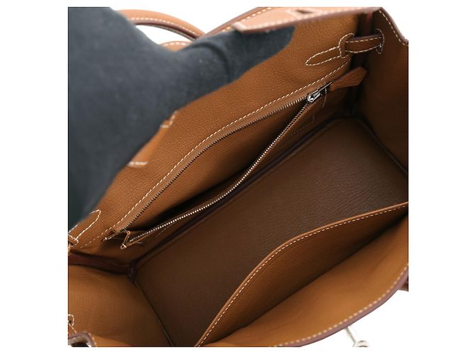 Hermès Borsa Hermes Birkin 25 in pelle Togo Gold - vista 7