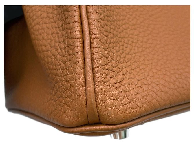 Hermès Borsa Hermes Birkin 25 in pelle Togo Gold - vista 9