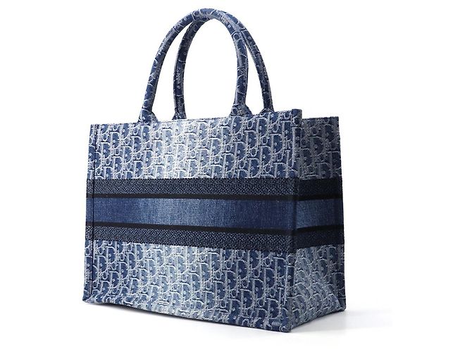 Borsa Book Tote in denim Christian Dior - vista 2