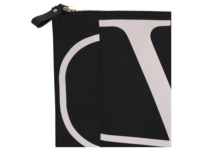 Pochette Valentino in pelle nera - vista 2