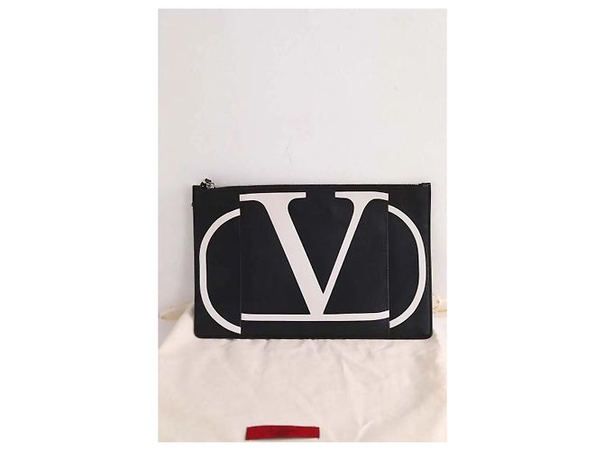 Pochette Valentino in pelle nera - vista 5