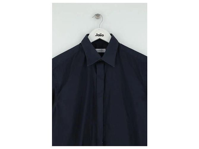 Camicia Dior in cotone blu navy L - vista 2