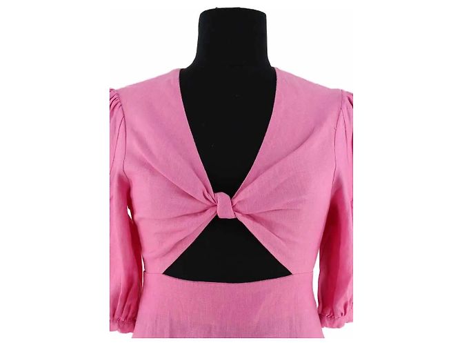 Vestido de lino rosa Farm Rio - vista 2