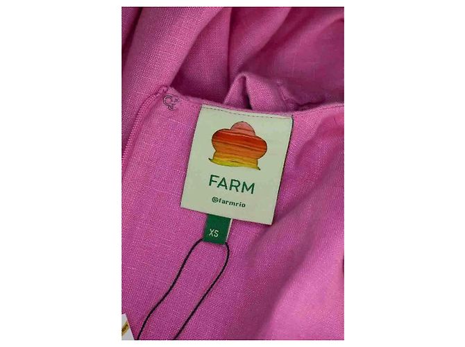Vestido de lino rosa Farm Rio - vista 5