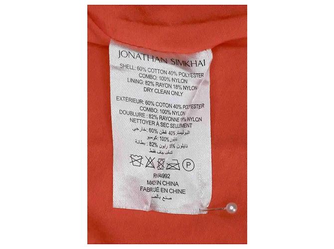 Vestido de algodão laranja Jonathan Simkhai XS - vista 6