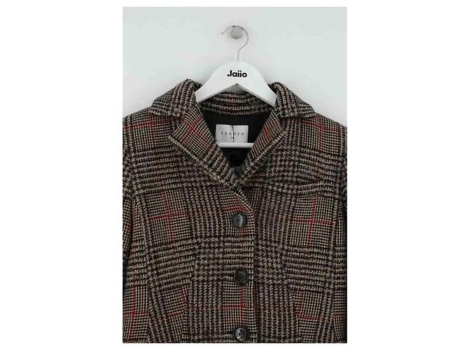 Sandro Brown Wool Coat - view 2