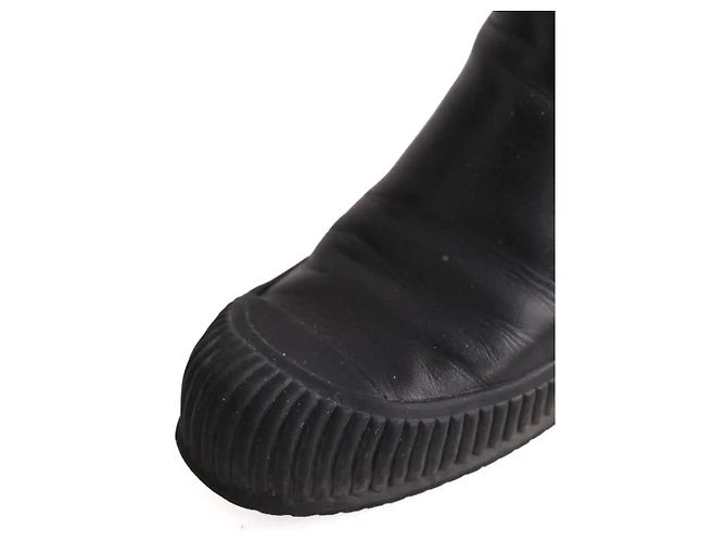 Bottines Prada en cuir noir - vue 5