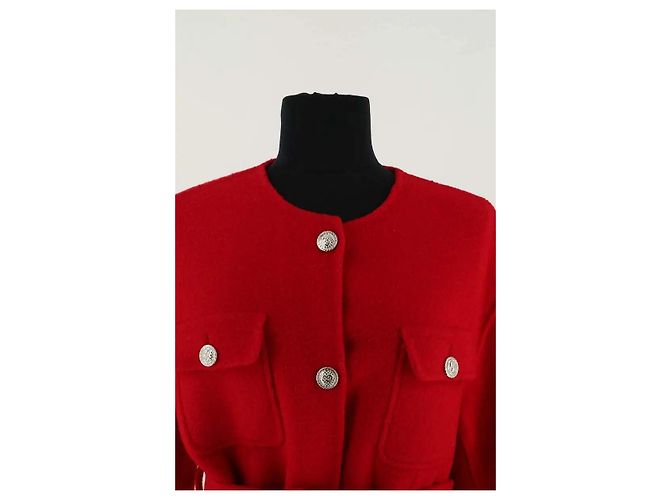 Abrigo Maje de lana rojo - vista 2