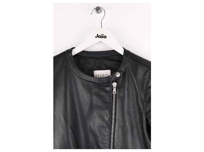 Sandro Black Leather Jacket - view 2