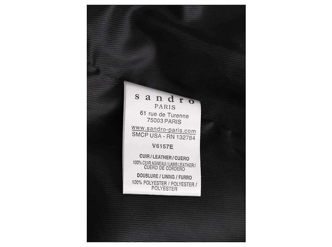 Sandro Black Leather Jacket - view 6
