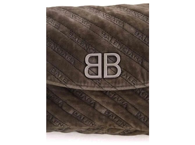 Borsa a tracolla Balenciaga in camoscio kaki - vista 2
