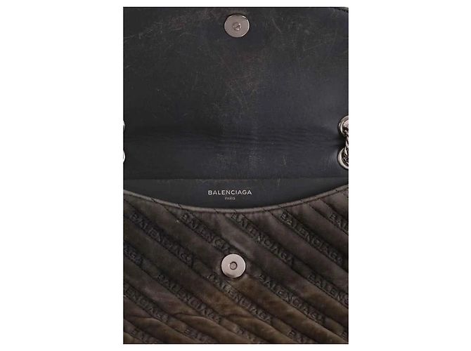 Borsa a tracolla Balenciaga in camoscio kaki - vista 5