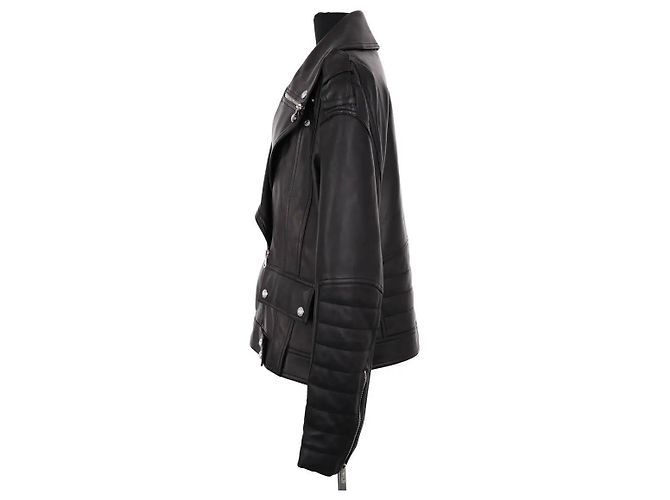 Chaqueta de cuero negra Balmain XL - vista 3