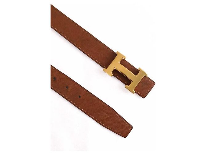 Cinturón Hermès de cuero marrón talla M - vista 3