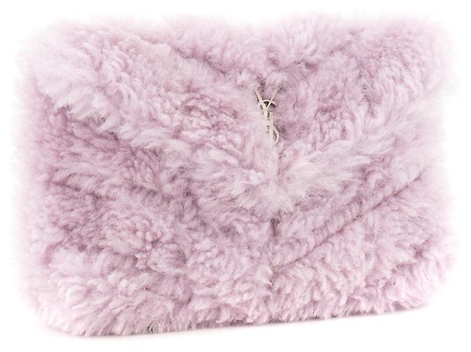 Autre Marque SAINT LAURENT - Pochette Loulou Puffer Saint Laurent in shearling viola - vista 2