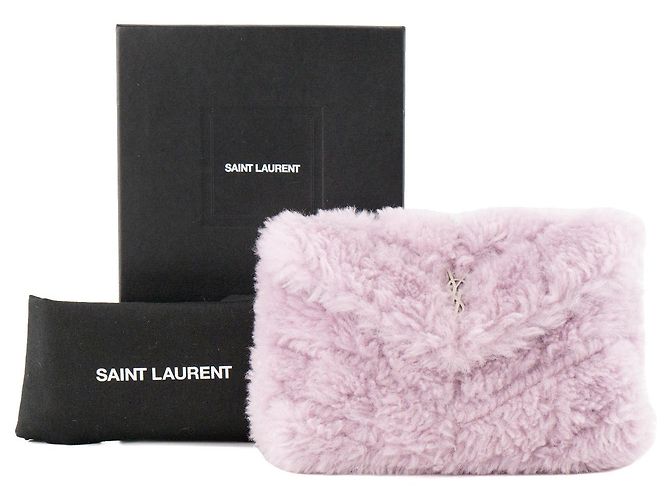 Autre Marque SAINT LAURENT - Pochette Loulou Puffer Saint Laurent in shearling viola - vista 6