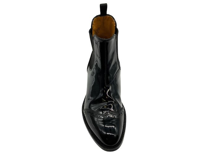 Church's Stivaletti Chelsea Church Black Patent Wingtip Brogue - vista 4