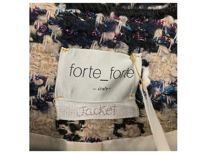 Autre Marque forte_forte Boxy Jacke aus Multi Tweed Ink - Ansicht 4
