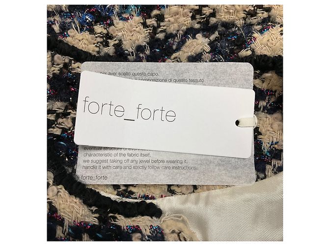 Autre Marque forte_forte Boxy Jacke aus Multi Tweed Ink - Ansicht 6