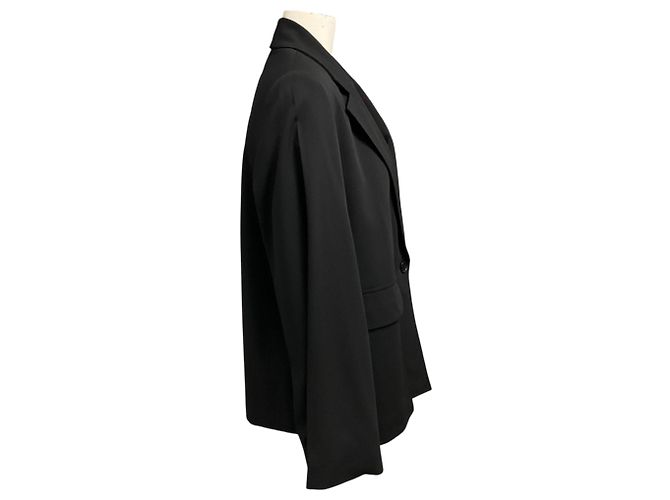 Giacca sartoriale Loewe in lana twill fluida e leggera nera - vista 2