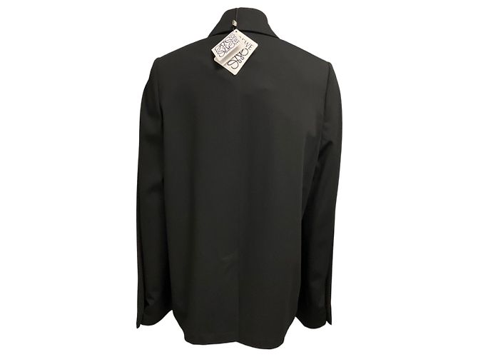 Giacca sartoriale Loewe in lana twill fluida e leggera nera - vista 3