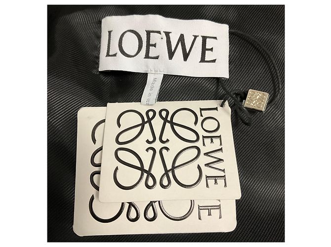 Giacca sartoriale Loewe in lana twill fluida e leggera nera - vista 4