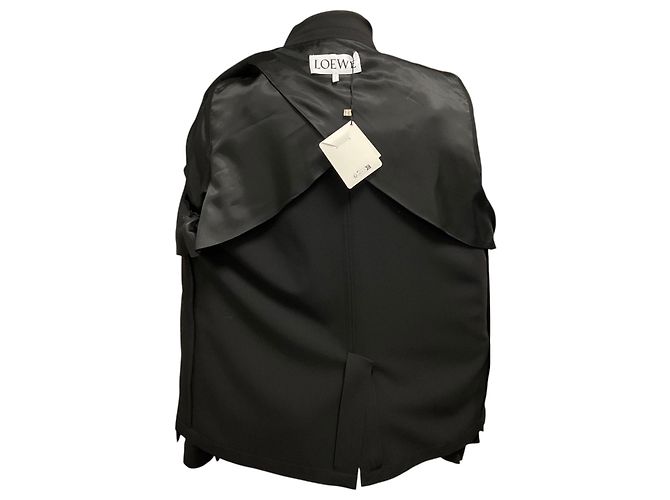 Giacca sartoriale Loewe in lana twill fluida e leggera nera - vista 6