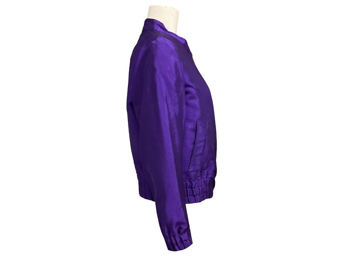 Dries Van Noten Lila Bomberjacke mit Reißverschluss - Ansicht 2