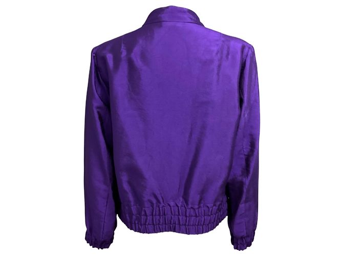 Dries Van Noten Lila Bomberjacke mit Reißverschluss - Ansicht 3