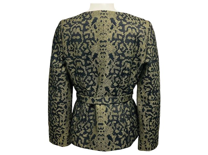 Gucci Runway Blazer Jacke mit Python-Print Olive Green / Black mit Gürtel - Ansicht 3