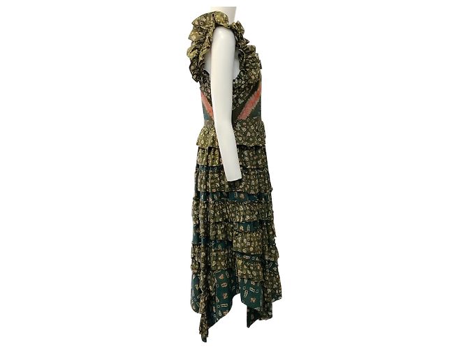 Vestido Nia Ulla Johnson Estampado Jasper Verde Oliva - vista 2
