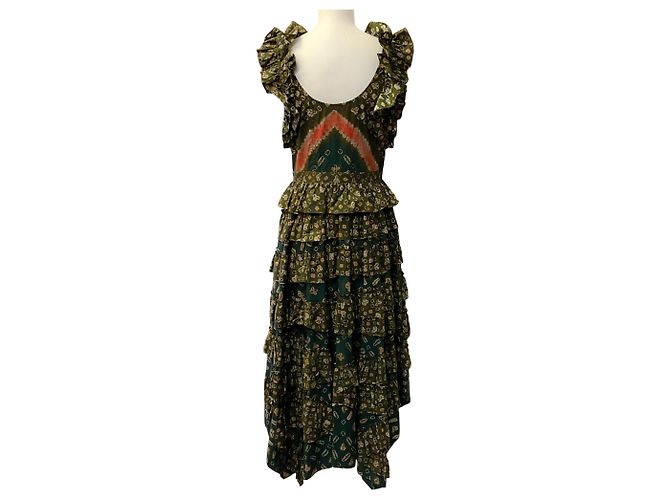 Vestido Nia Ulla Johnson Estampado Jasper Verde Oliva - vista 3