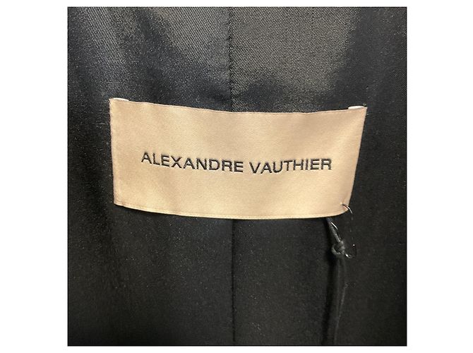Casaco aberto em cetim preto com cinto Alexandre Vauthier - vista 4