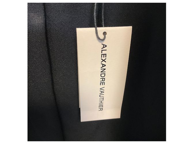 Casaco aberto em cetim preto com cinto Alexandre Vauthier - vista 5
