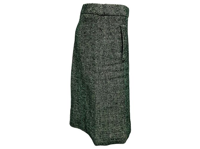 Gonna in tweed multicolore verde Bottega Veneta - vista 2
