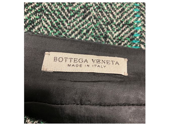 Gonna in tweed multicolore verde Bottega Veneta - vista 4