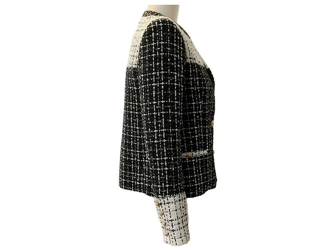 Autre Marque Alice + Olivia Jaydn Kombination Tweed Jacke Black / White - Ansicht 2
