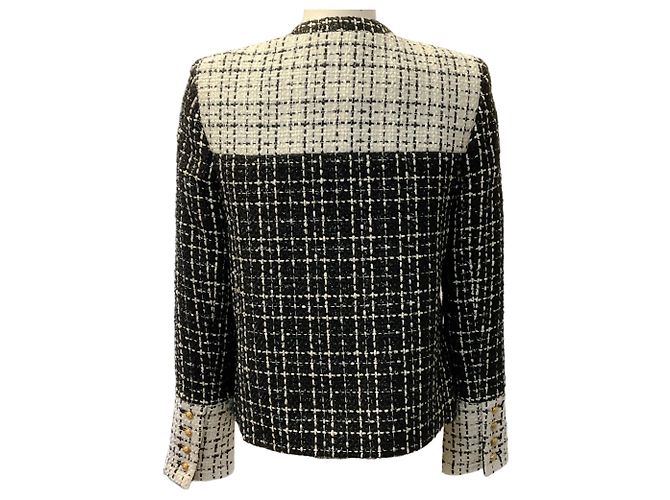 Autre Marque Alice + Olivia Jaydn Kombination Tweed Jacke Black / White - Ansicht 3
