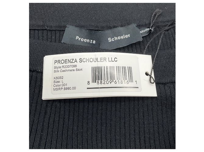 Falda midi de punto de seda / cachemira negra Proenza Schouler - vista 4