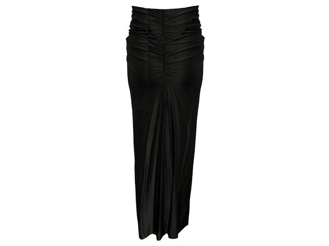 Saia maxi drapeada em jersey com cristais pretos Paco Rabanne - vista 3