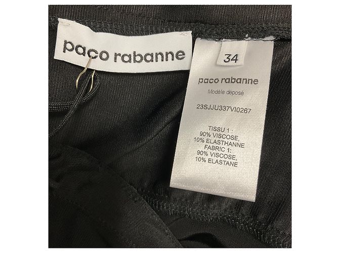 Saia maxi drapeada em jersey com cristais pretos Paco Rabanne - vista 4