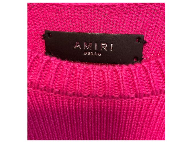 Jersey de cachemira Amiri con efecto desgastado fuchsia pink - vista 4
