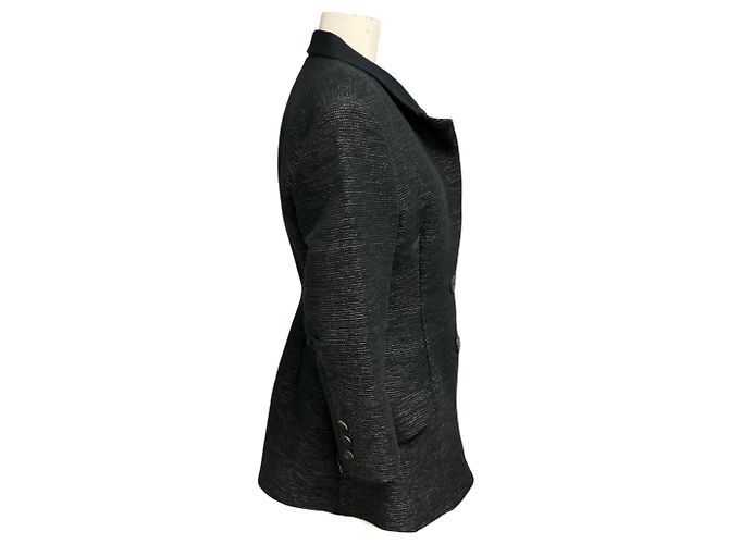 Issey Miyake Black Textured Two Button Blazer Jacket - view 2