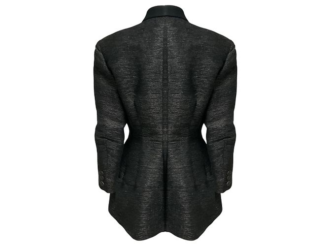 Issey Miyake Black Textured Two Button Blazer Jacket - view 3