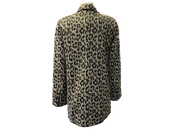 Autre Marque Le Superbe Black / Beige Blazer mit Leopardenprint - Ansicht 3