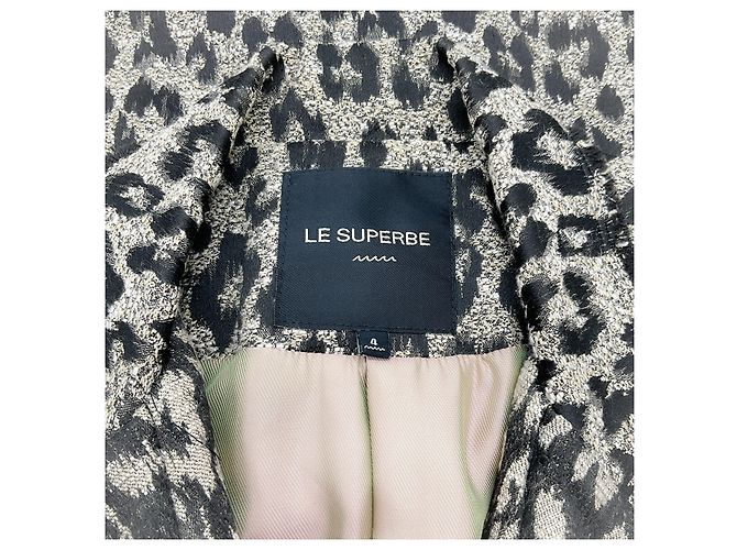 Autre Marque Le Superbe Black / Beige Blazer mit Leopardenprint - Ansicht 4
