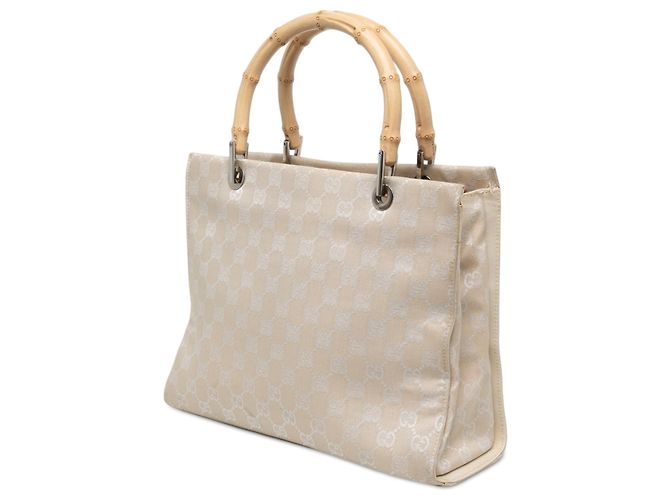 Borsa Gucci GG Canvas Bamboo marrone - vista 2